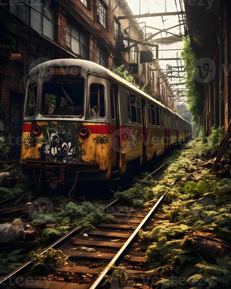 AI generated Capturing the Haunting Beauty of Abandoned Industrial Spaces photo