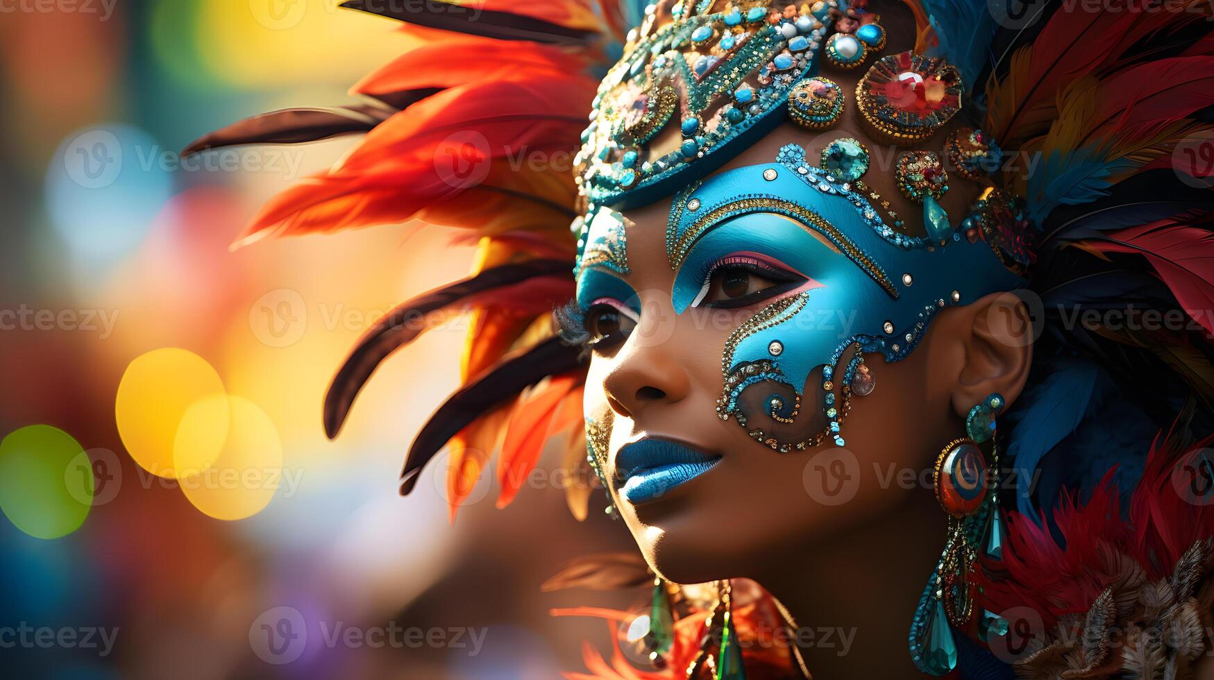 AI generated the festive traditions of Carnival with a parade and vibrant costumes photo