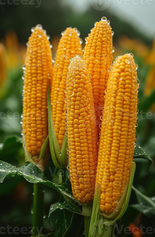 AI generated Corn or maize is cereal grain crop that is grown extensively in many parts photo