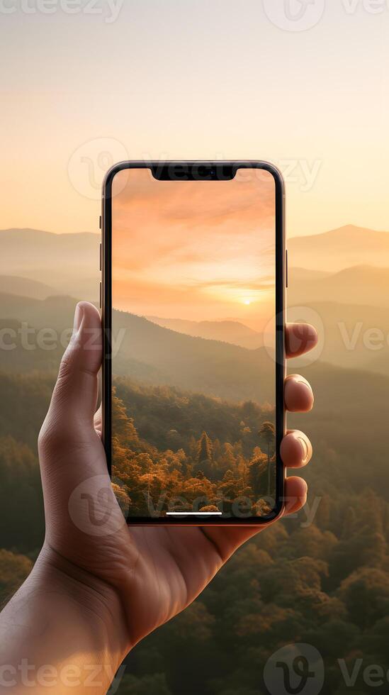 AI generated A closeup of hands skillfully operating a smartphone symbolizing the pervasive nature of digital communication in today's era photo