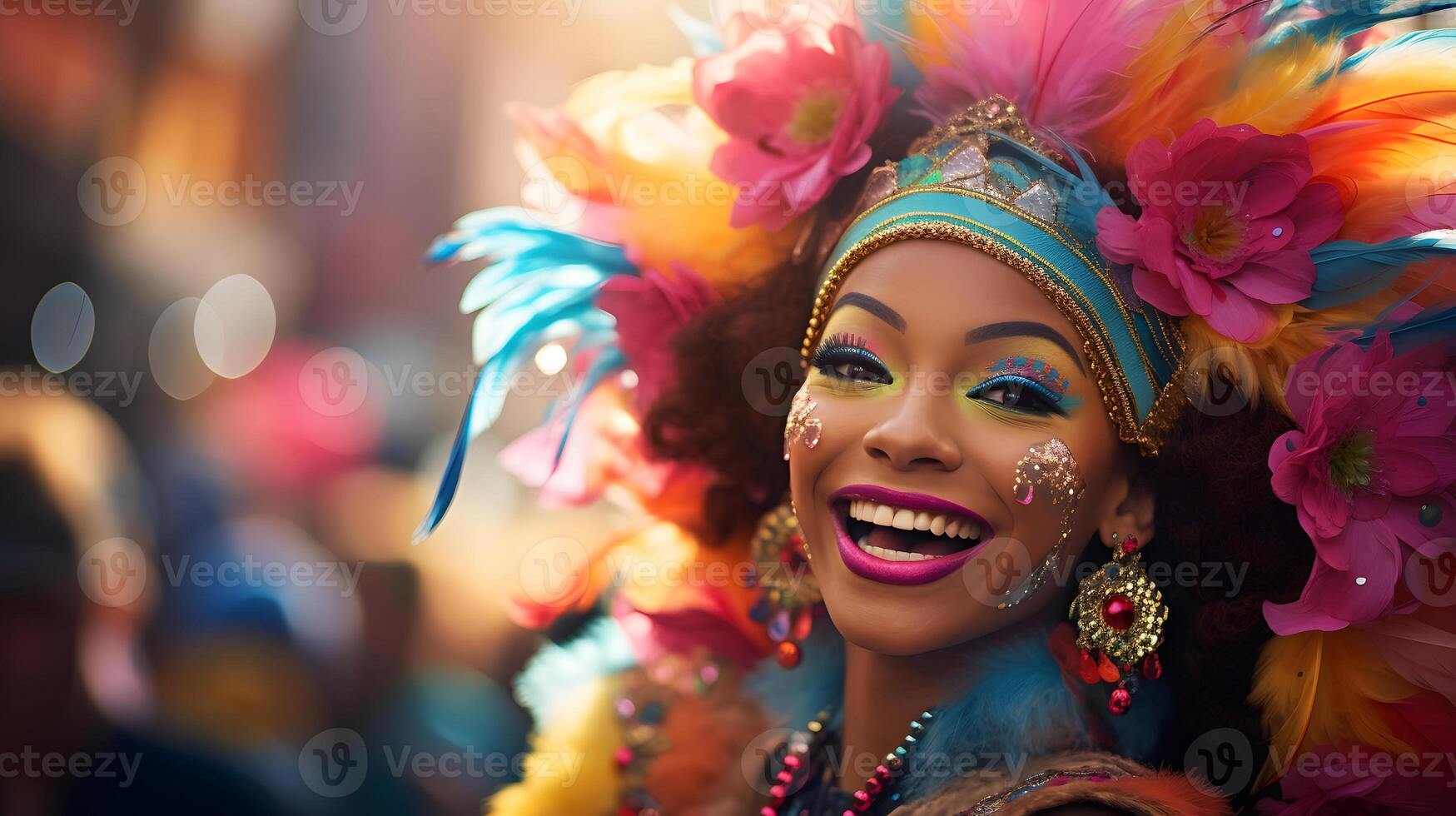 AI generated the festive traditions of Carnival with a parade and vibrant costumes photo