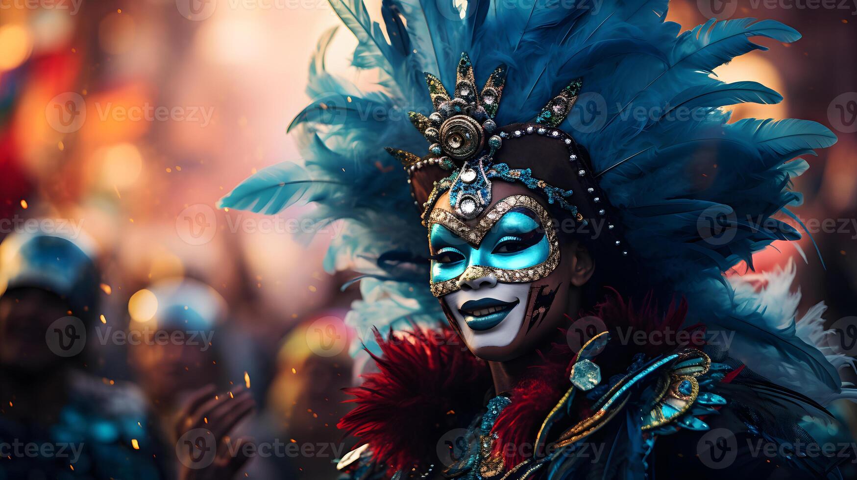 AI generated the festive traditions of Carnival with a parade and vibrant costumes photo