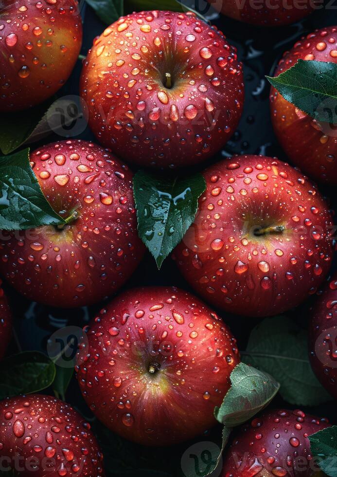 ai generado manzanas son genial fuente de fibra y vitaminas foto