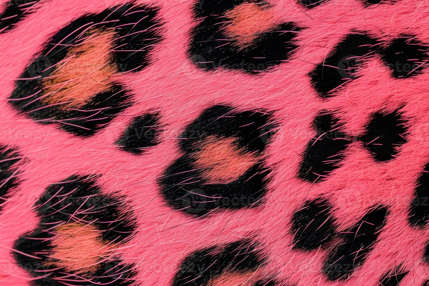 AI generated Pink and black fur leopard print background. Generative AI photo