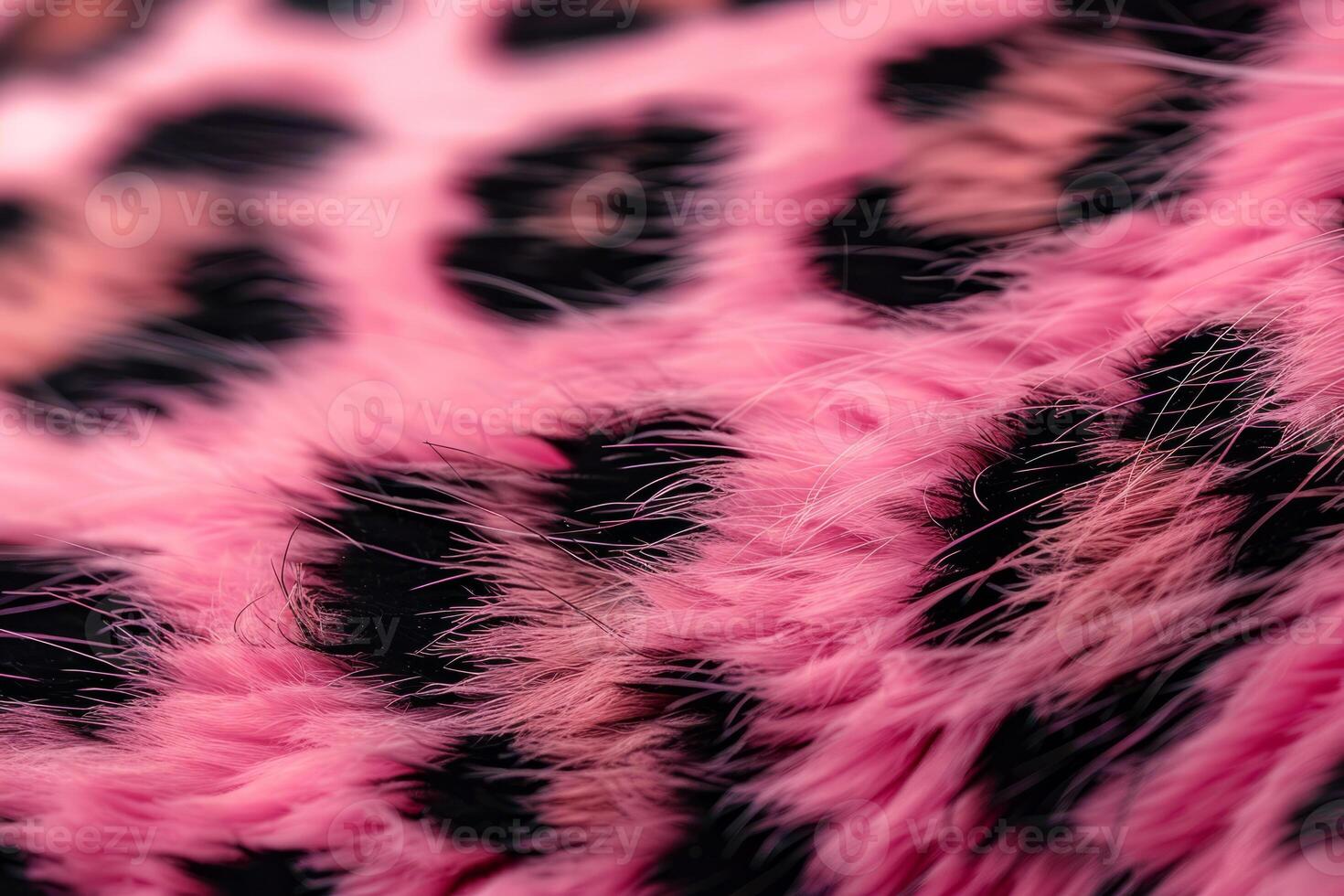 AI generated Pink and black fur leopard print background. Generative AI photo