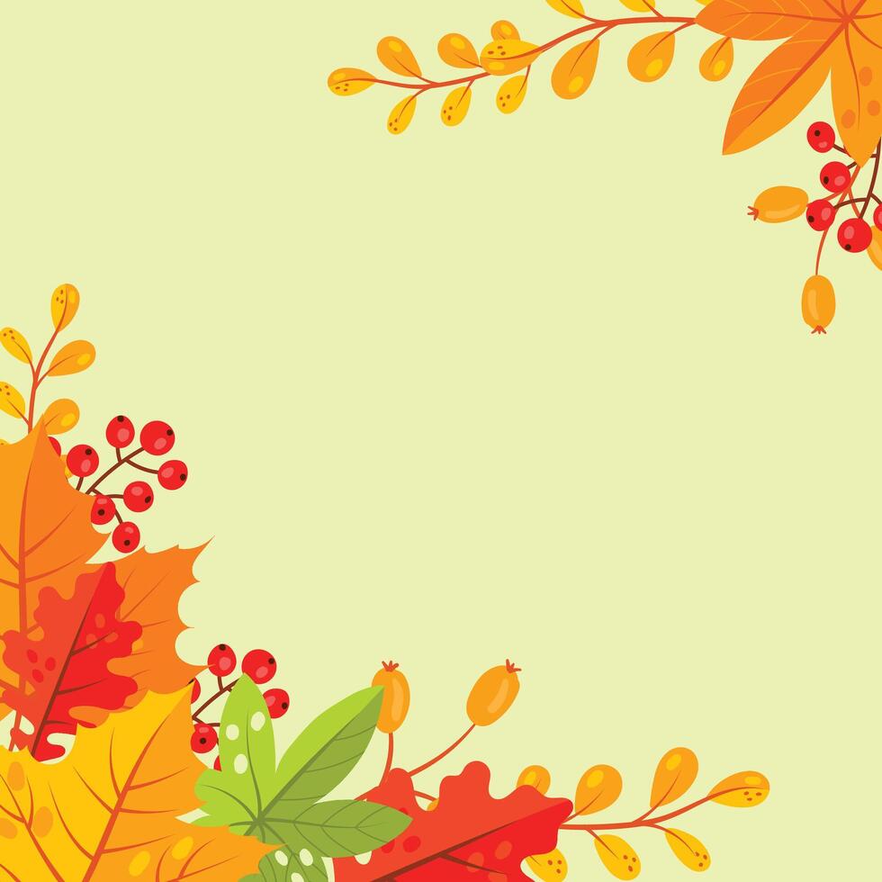 Autumn leaves, vector illustration White Background