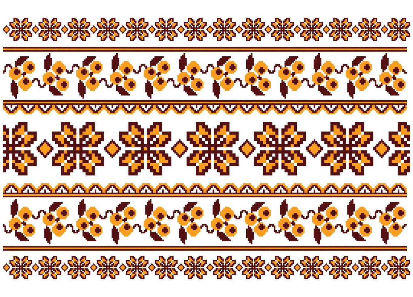 Ornamental texture with flower silhouettes Seamless Pixel base Pattern Background Vector