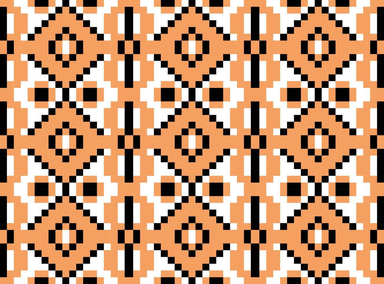 Ornamental texture with flower silhouettes Seamless Pixel base Pattern Background Vector