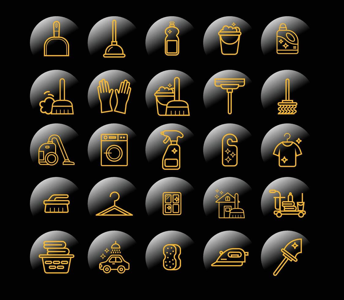 Vector Cleaner, Services icon set background