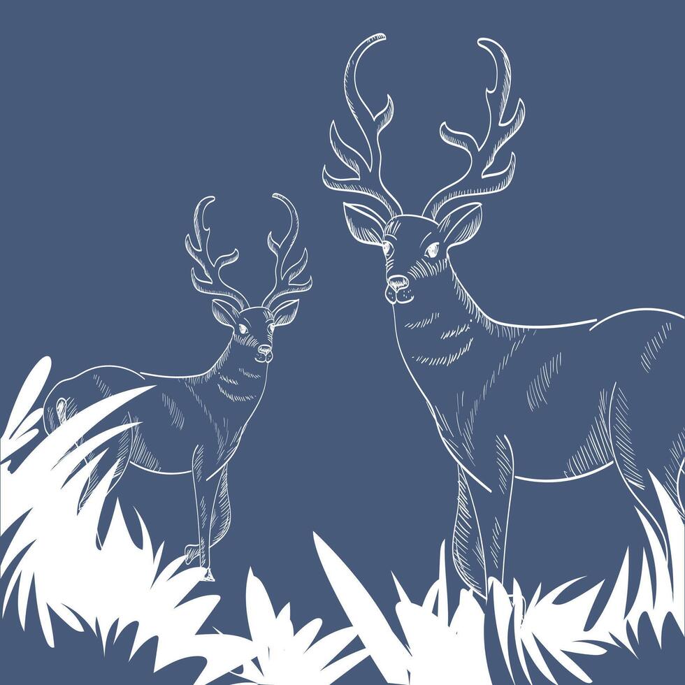 Silhouette Line sketch vector background