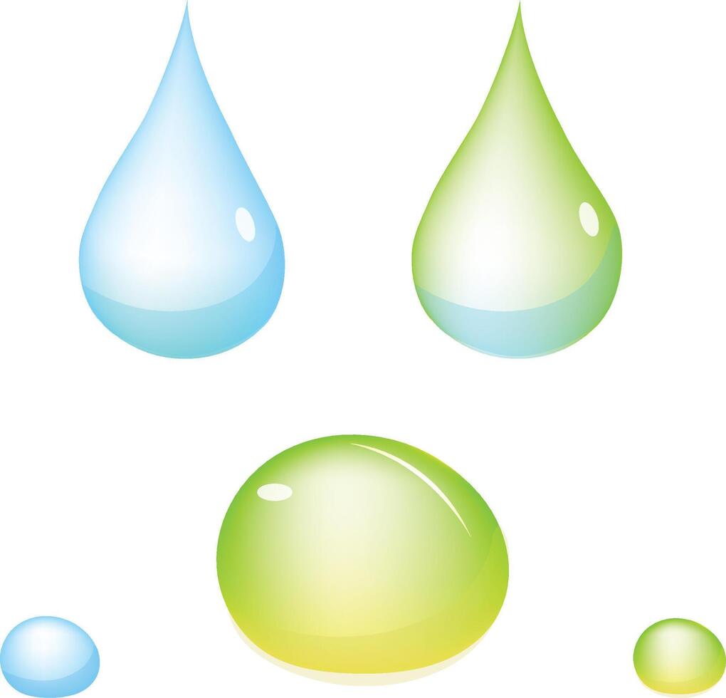 Blue and Green Water Drops Vector Background