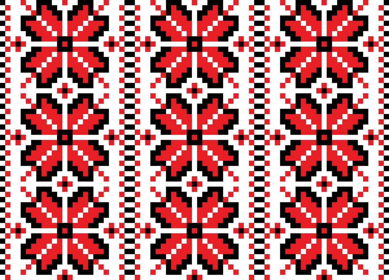 ornamental textura con flor siluetas sin costura píxel base modelo antecedentes vector