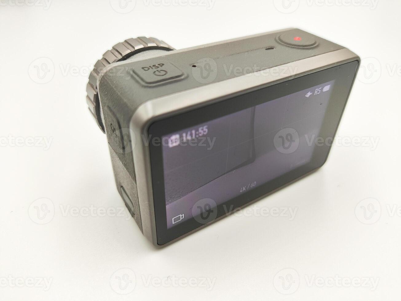 High Performance Action Camera on White Background Versatile Device for Capturing Dynamic Shots in Any Environment photo