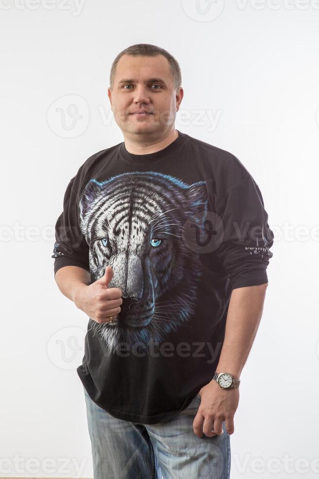 A Portrait of a men in studio white background 1 photo