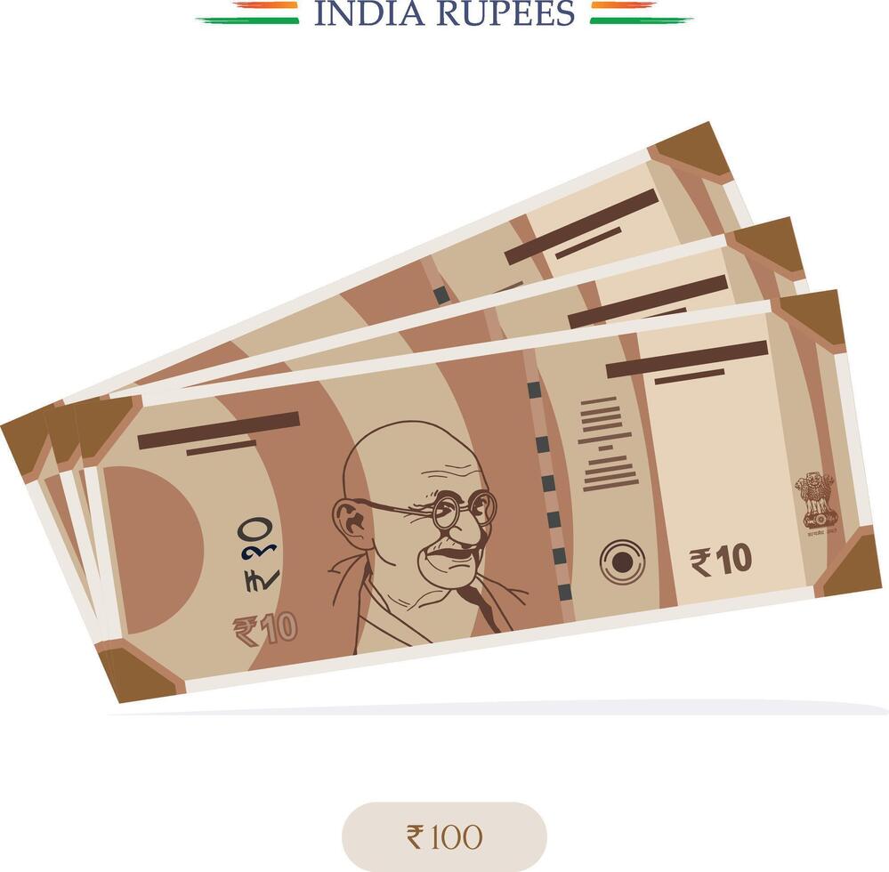 New Indian rupees currency note Vector illustration of