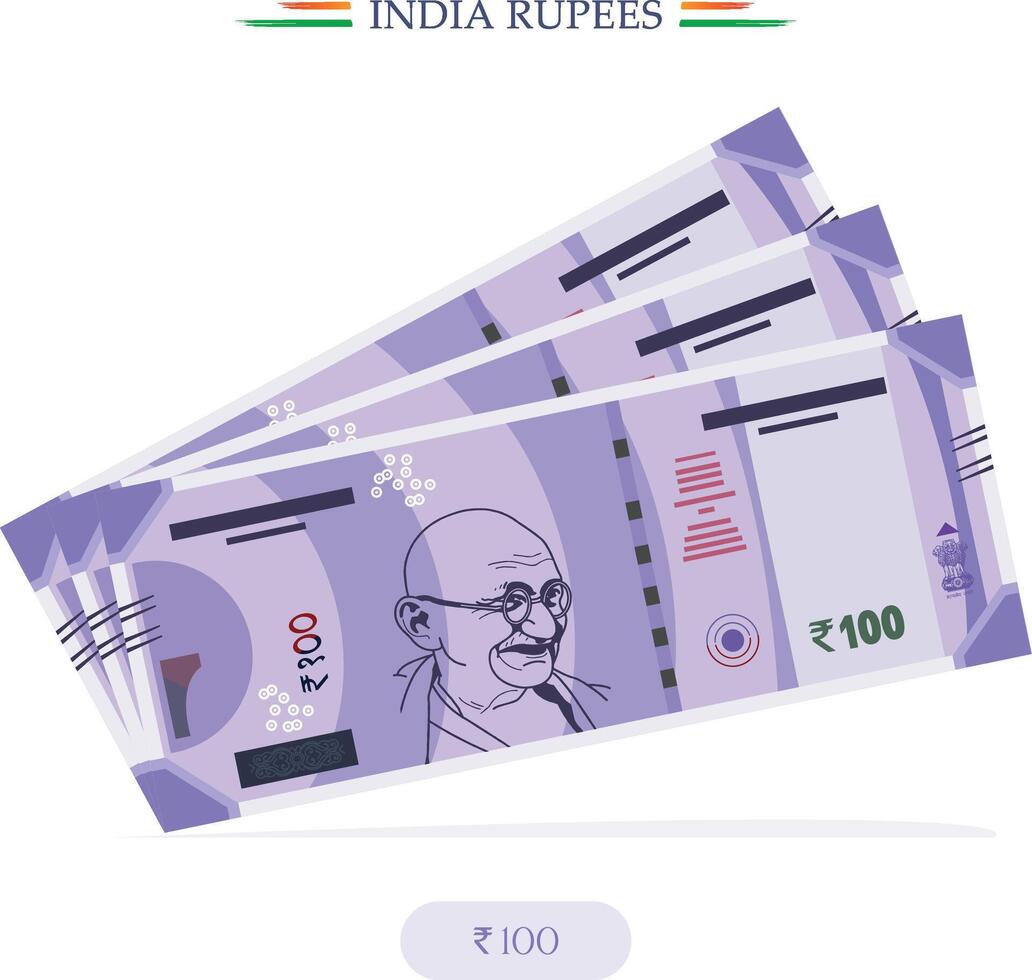 New Indian rupees currency note Vector illustration of