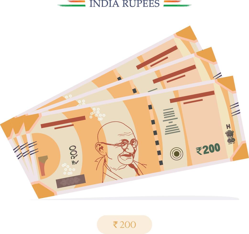 New Indian rupees currency note Vector illustration of
