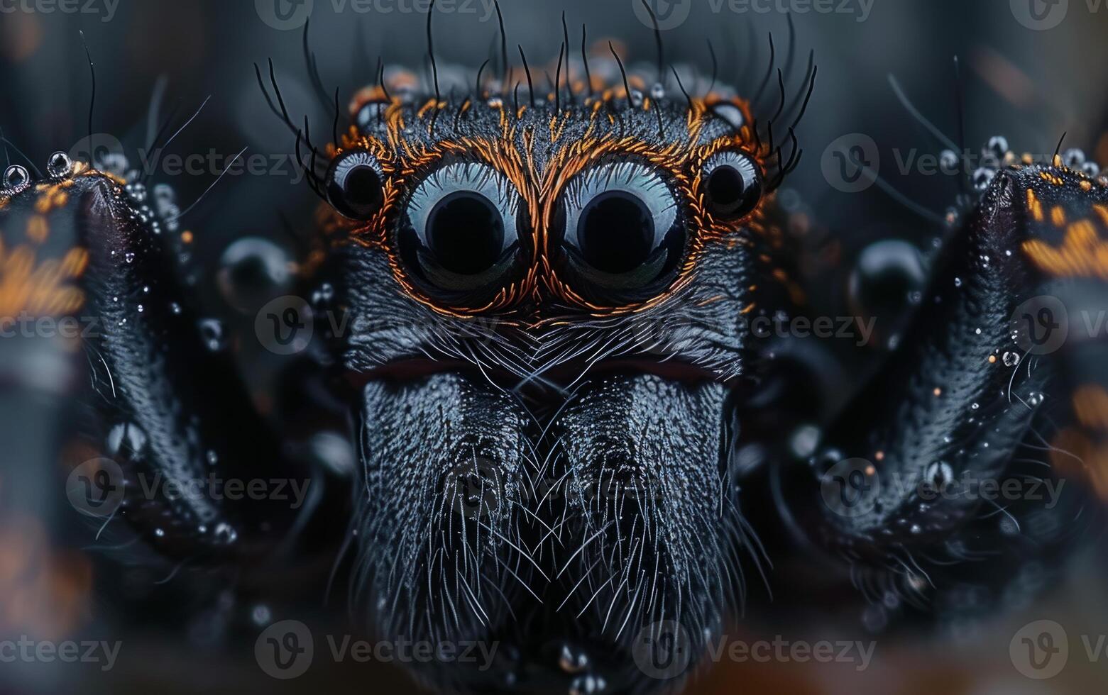 AI generated Immersing in the Intense Stare of a Spider photo