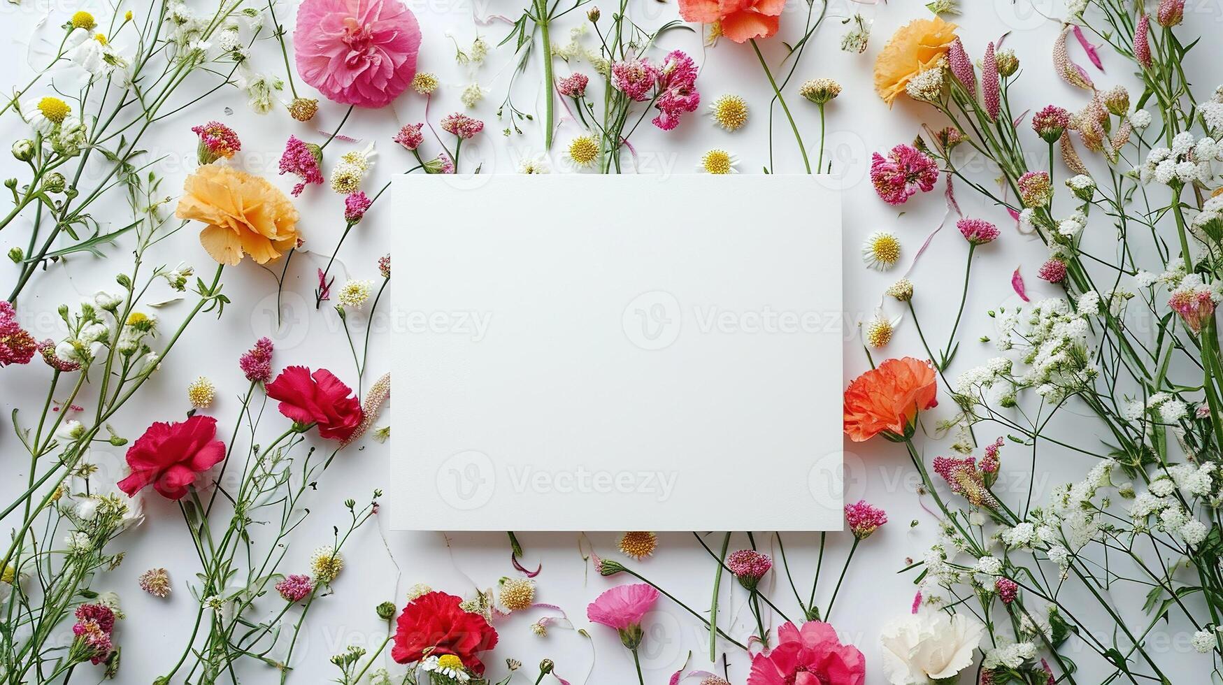 AI generated Purple and Pink Floral Pattern with Copy Space for Invitations, Cards, Marketing Materials photo