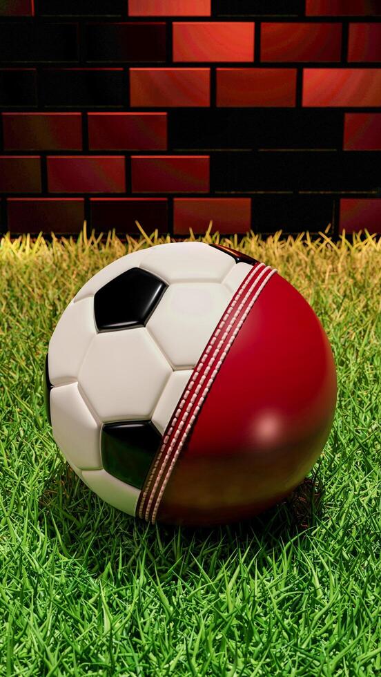 Foot ball Combine with cricket ball photo