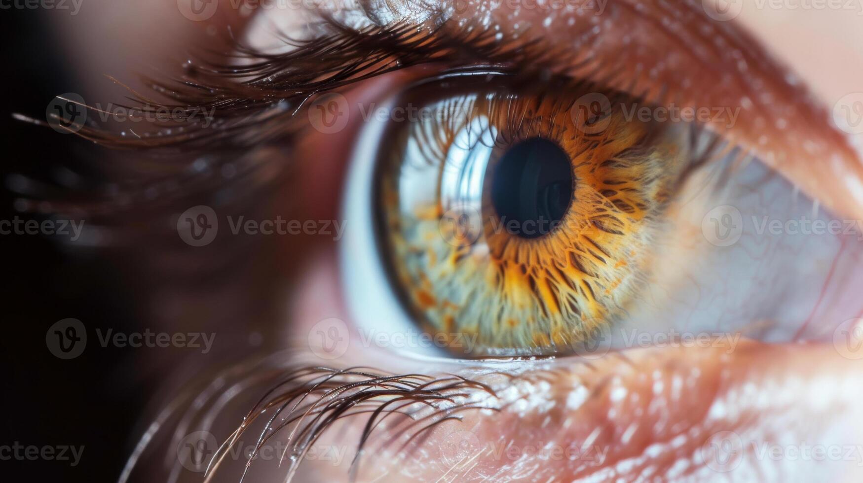 AI generated Colorful eye, close-up. Conceptual abstract image of an eye. photo