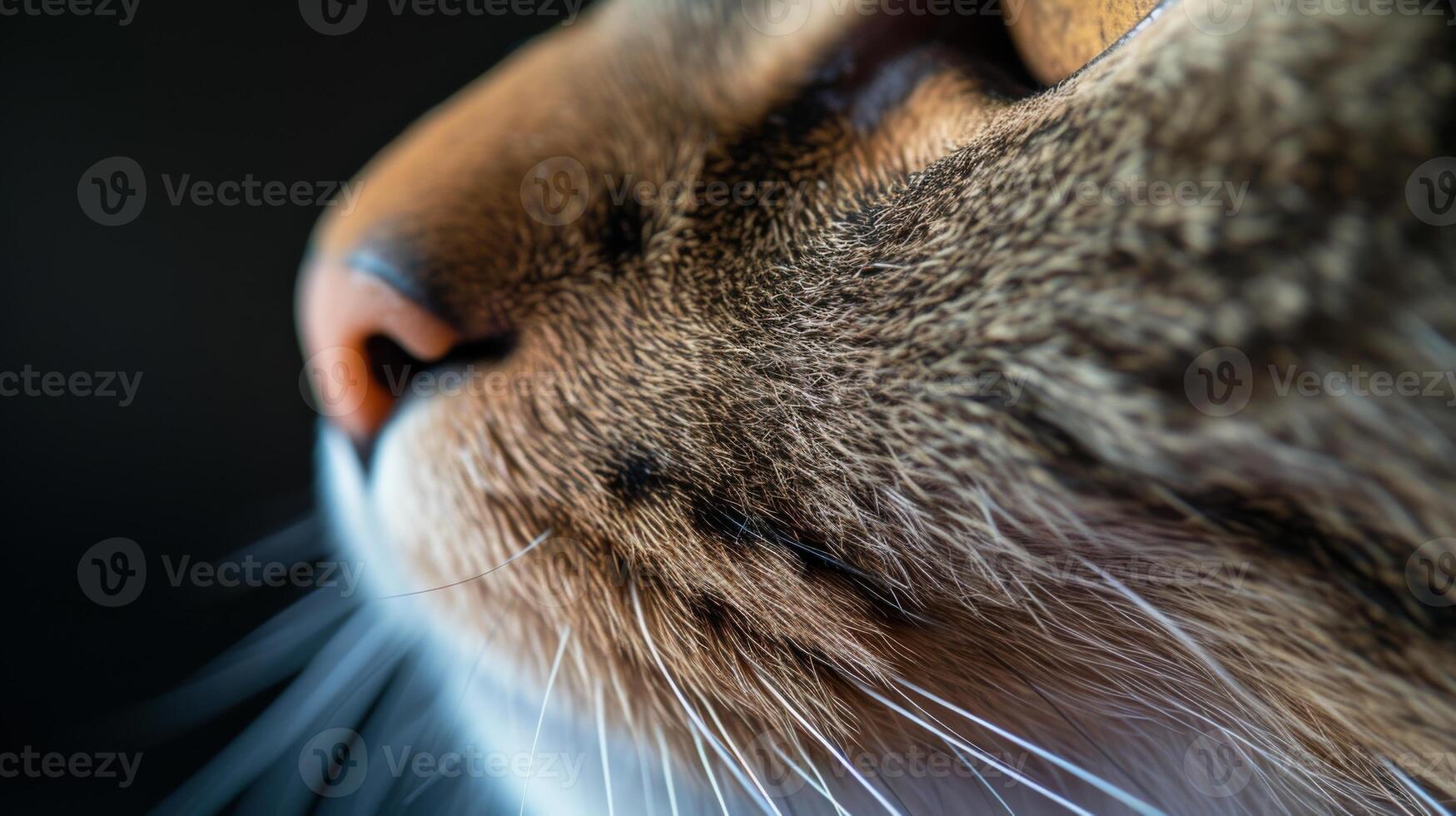 AI generated Cat nose close up day light with copy space photo