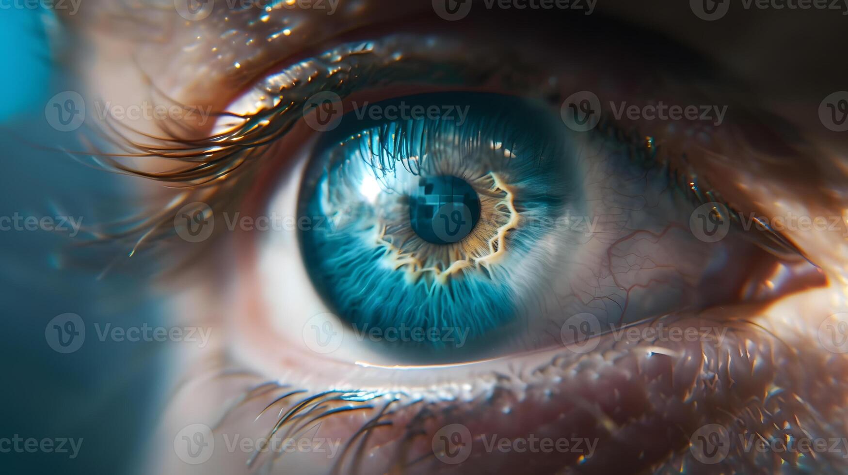 AI generated Human eye close-up, pupil and iris. AI Generated photo