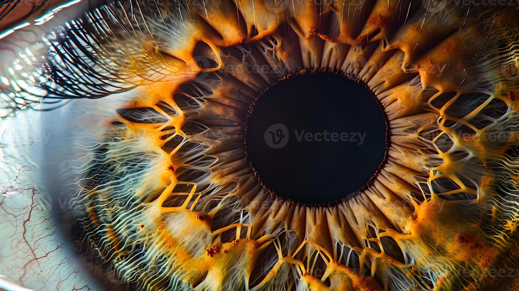 AI generated Human eye close-up, pupil and iris. AI Generated photo