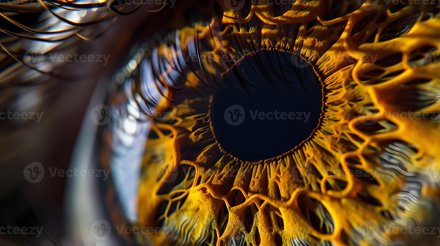 AI generated Human eye close-up, pupil and iris. AI Generated photo