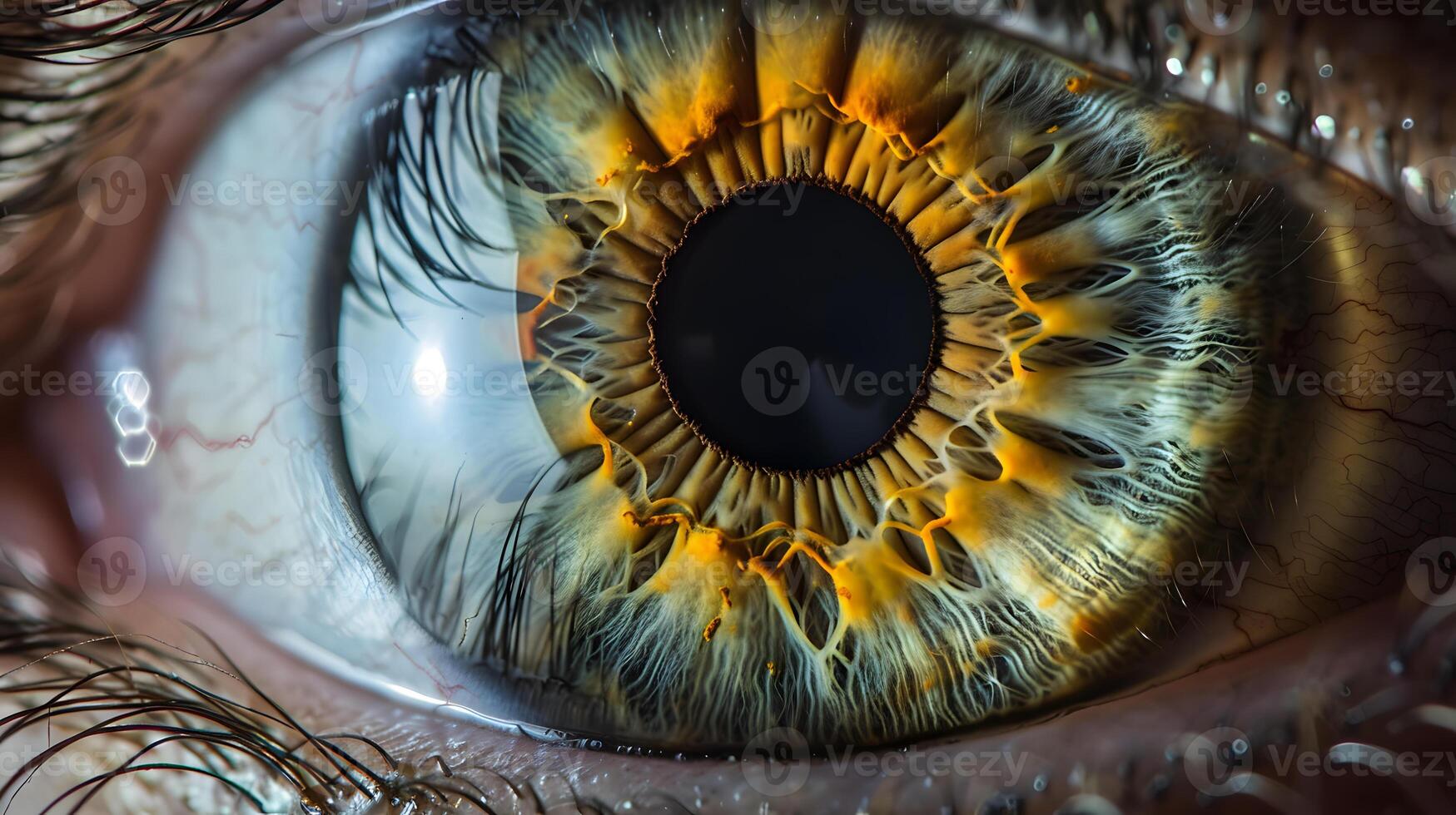 AI generated Human eye close-up, pupil and iris. AI Generated photo