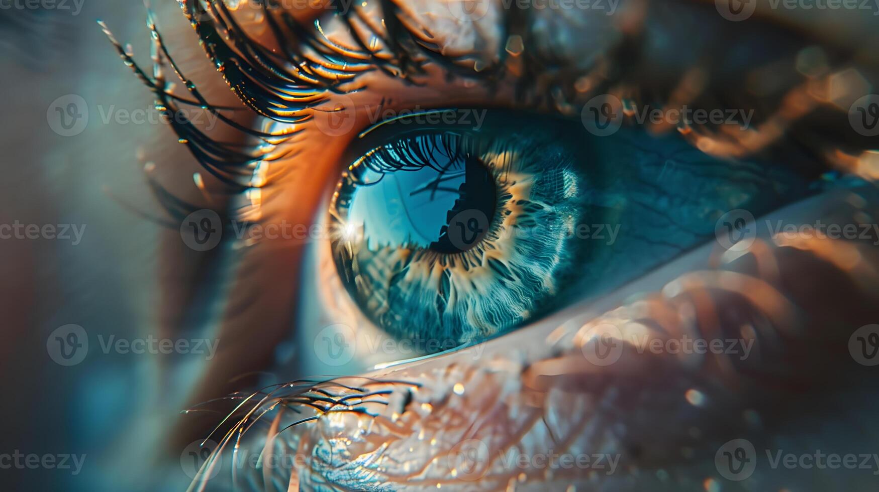 AI generated Human eye close-up, pupil and iris. AI Generated photo