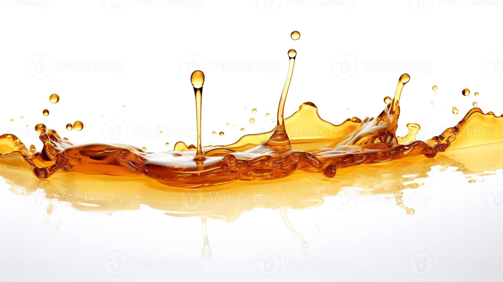 AI generated Maple syrup splashes on a white background. photo