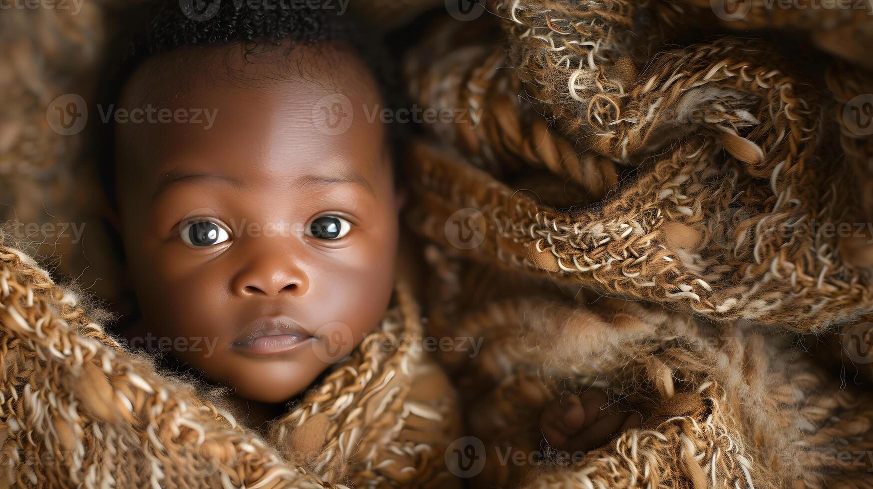 AI generated A beautiful newborn baby in soft comfortable clothes. AI Generated photo