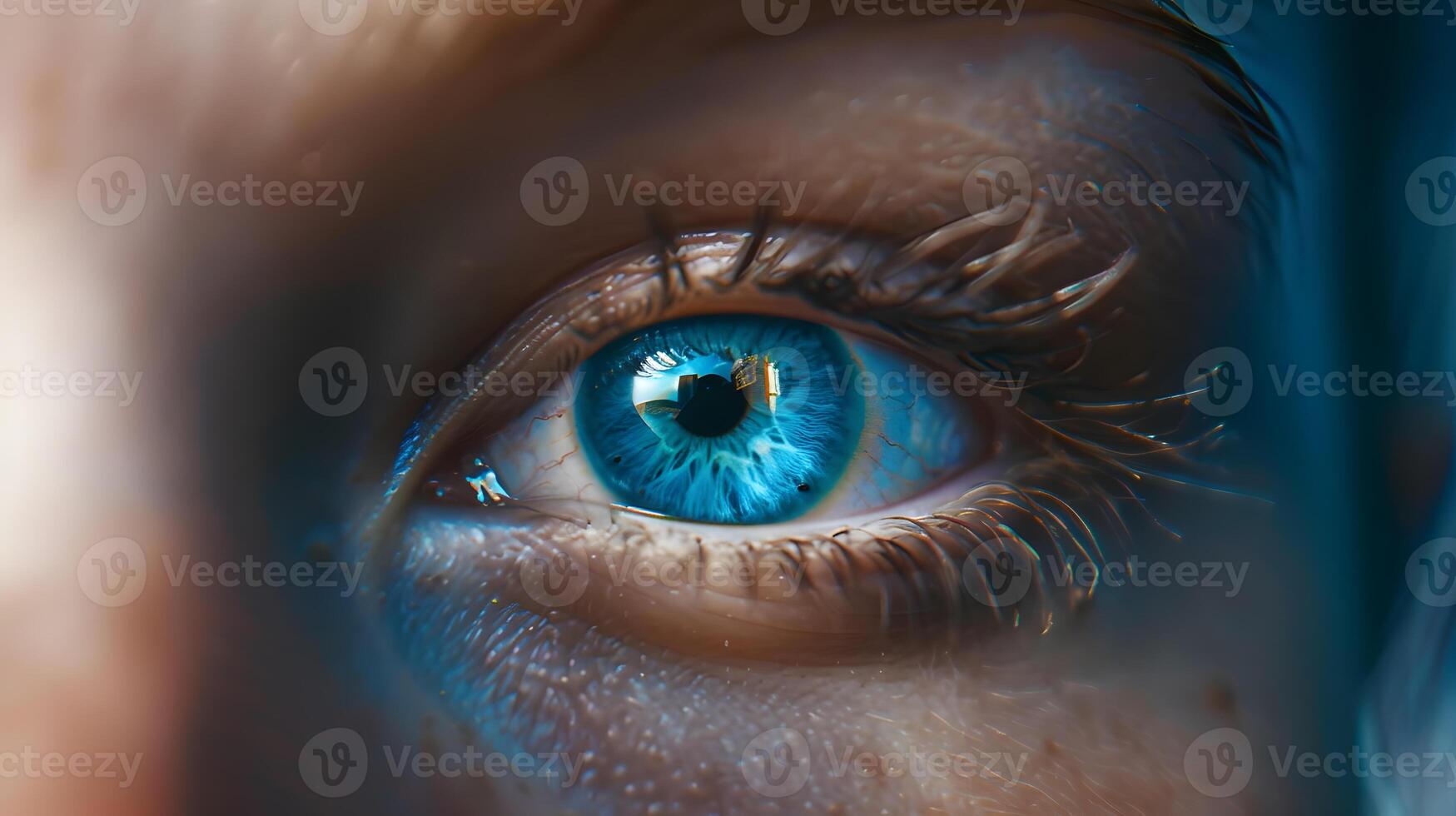 AI generated Human eye close-up, pupil and iris. AI Generated photo