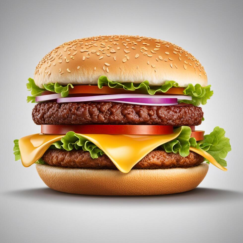 ai generado foto de hamburguesa con queso y tomate