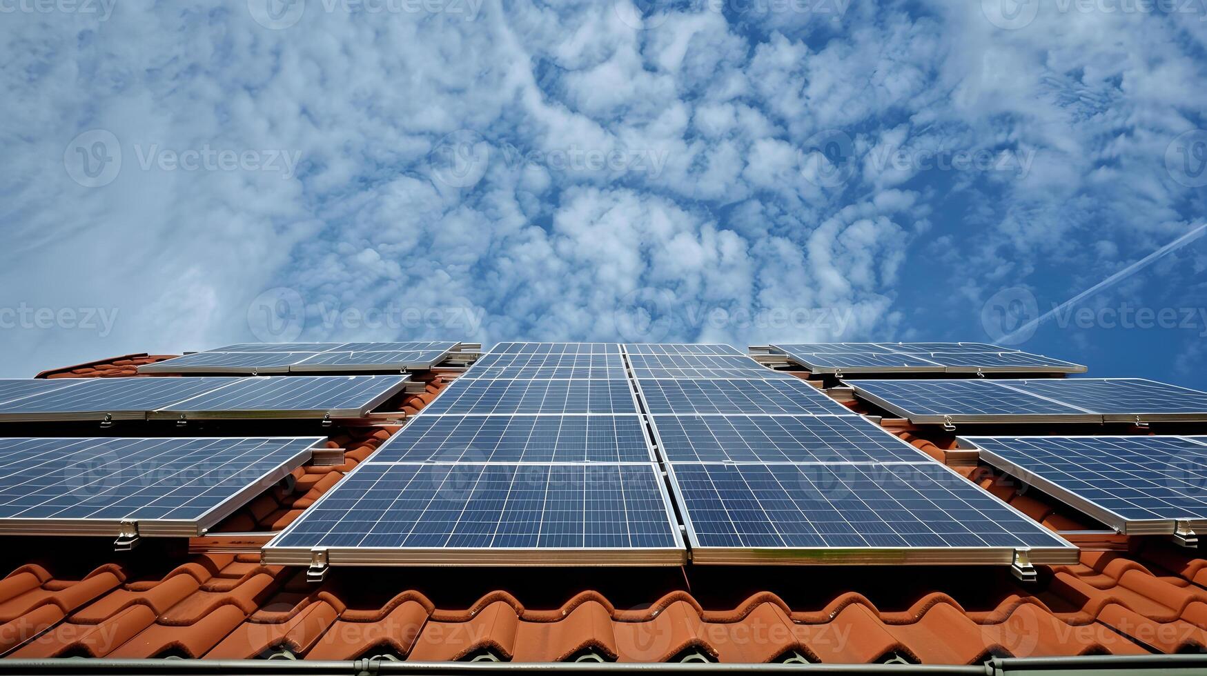 ai generado campos de solar paneles y sistemas a Produce verde electricidad. ai generado foto