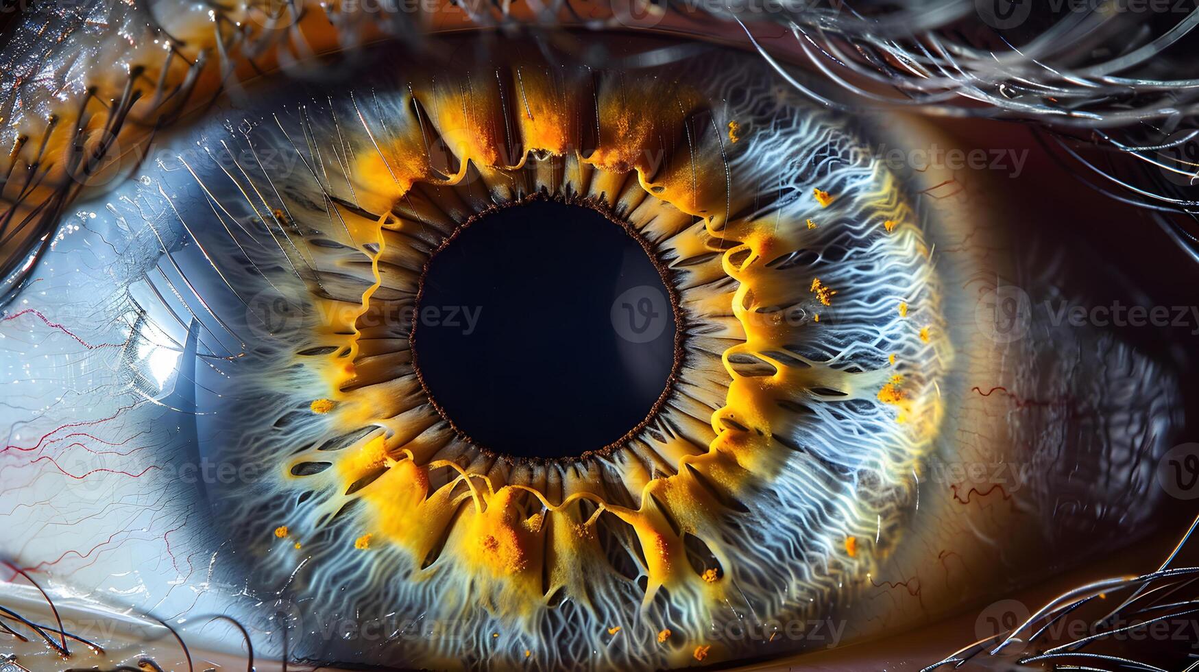 AI generated Human eye close-up, pupil and iris. AI Generated photo