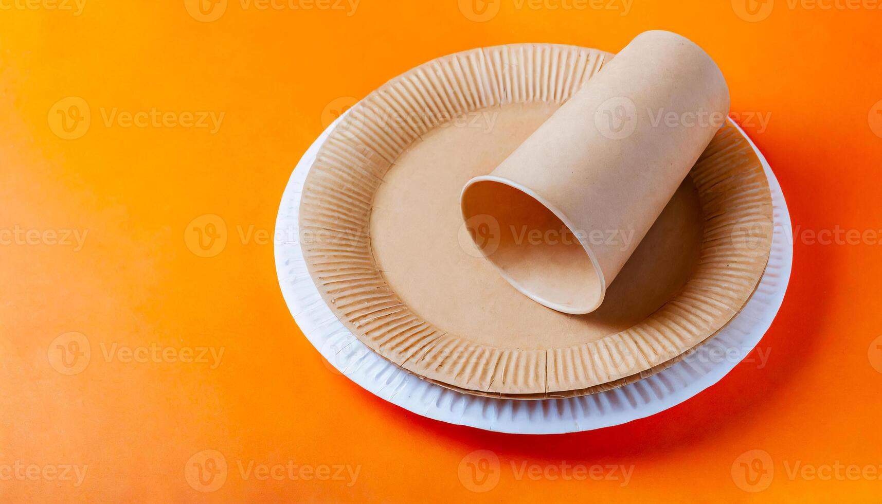 AI generated Disposable paper tableware  Image photo