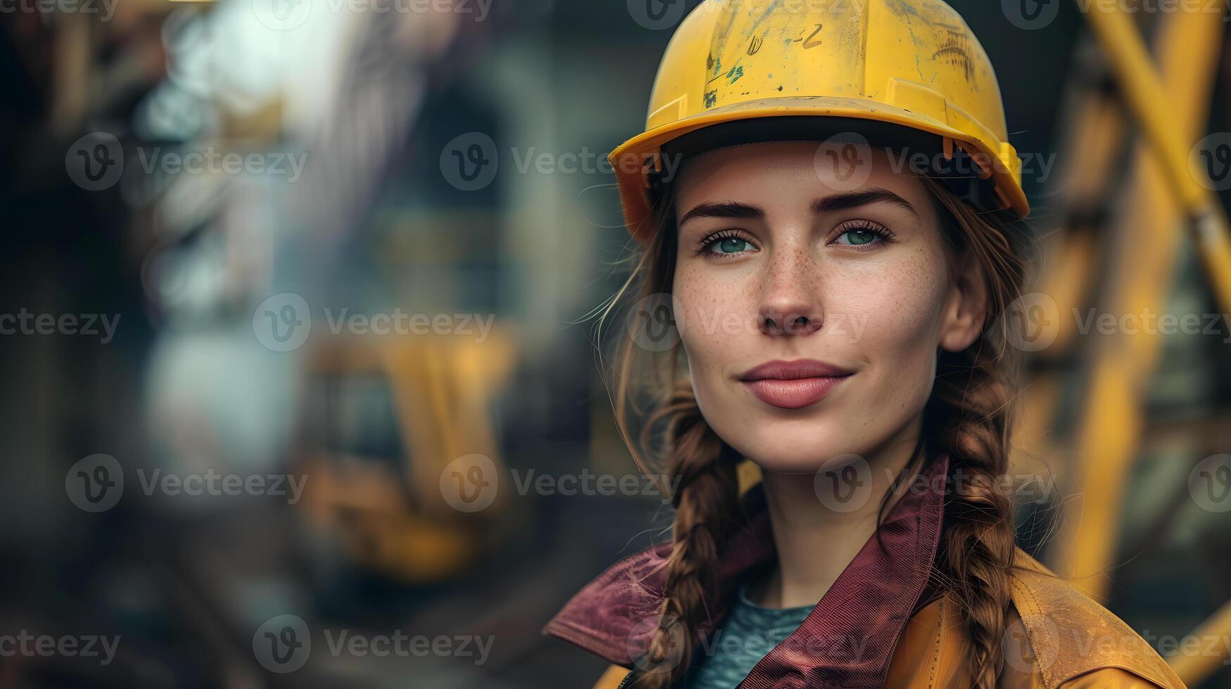 AI generated A man, a worker, a builder by profession, in a uniform and a helmet. AI Generated photo