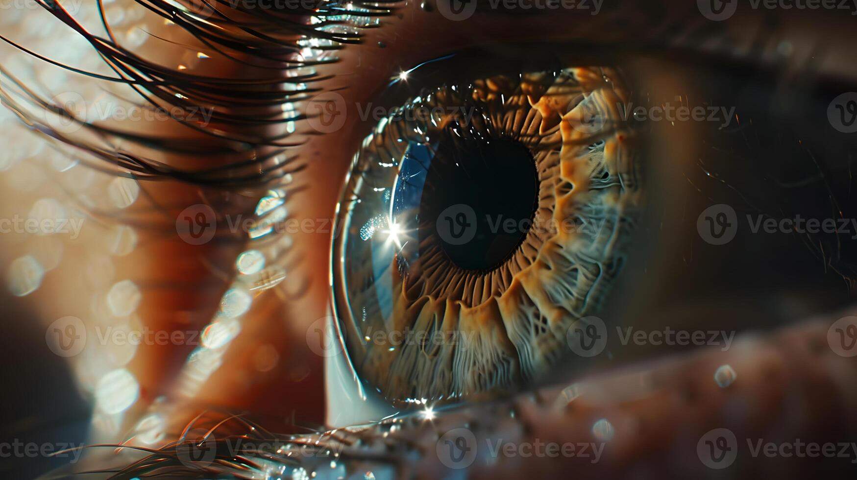 AI generated Human eye close-up, pupil and iris. AI Generated photo