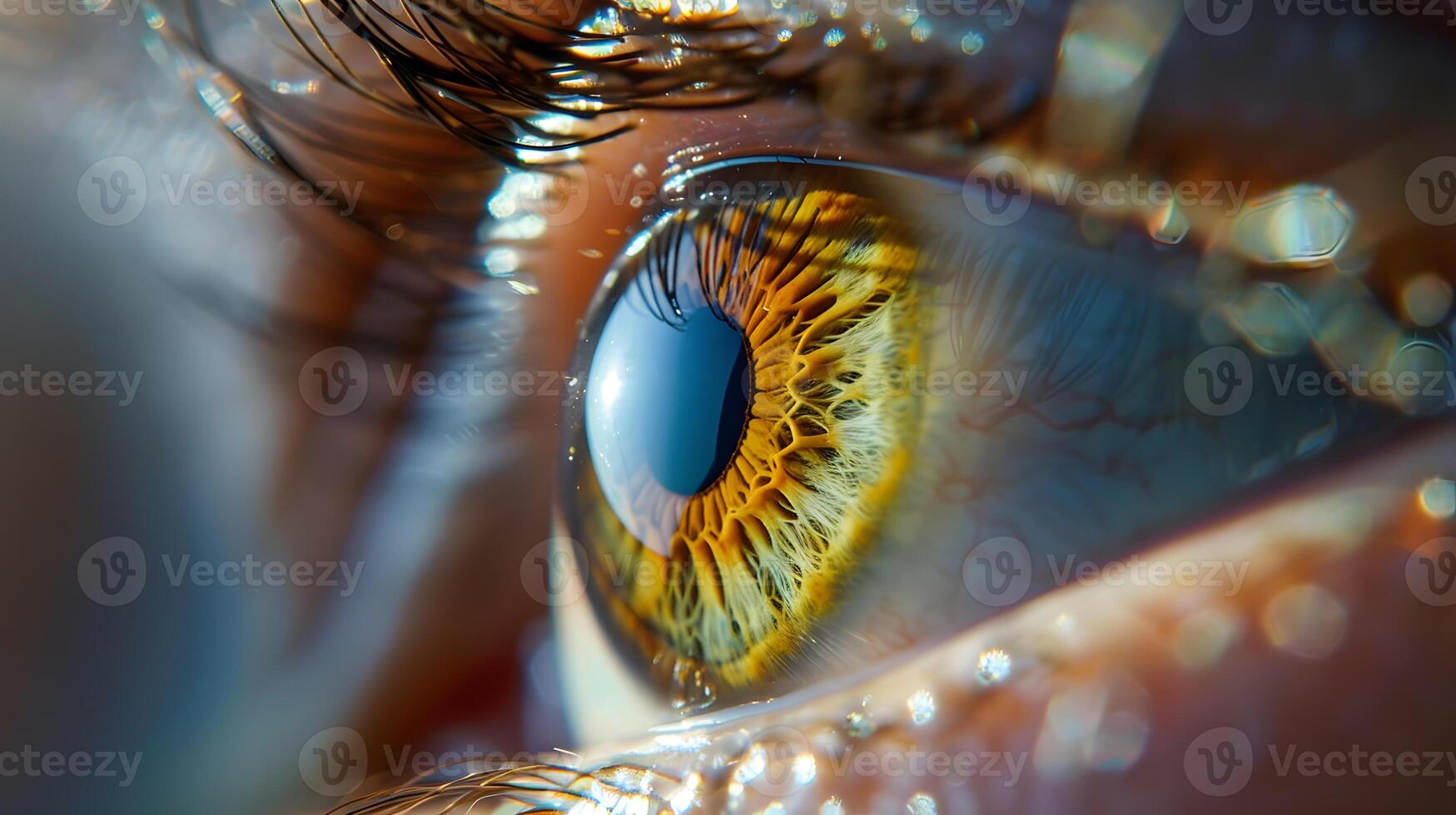 AI generated Human eye close-up, pupil and iris. AI Generated photo