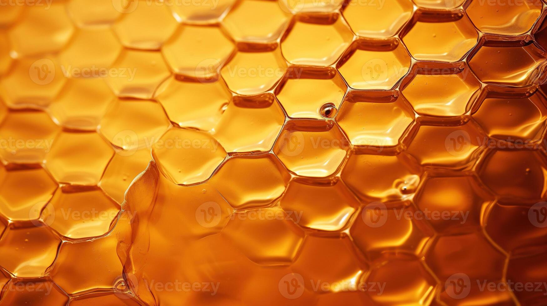 AI generated Golden honeycomb. Honey in a honeycomb. Honey yellow background. Healthy eating concept, diet. photo