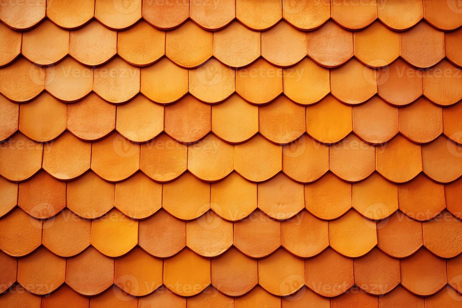 AI generated New bright orange terracotta roof tile surface textured background photo