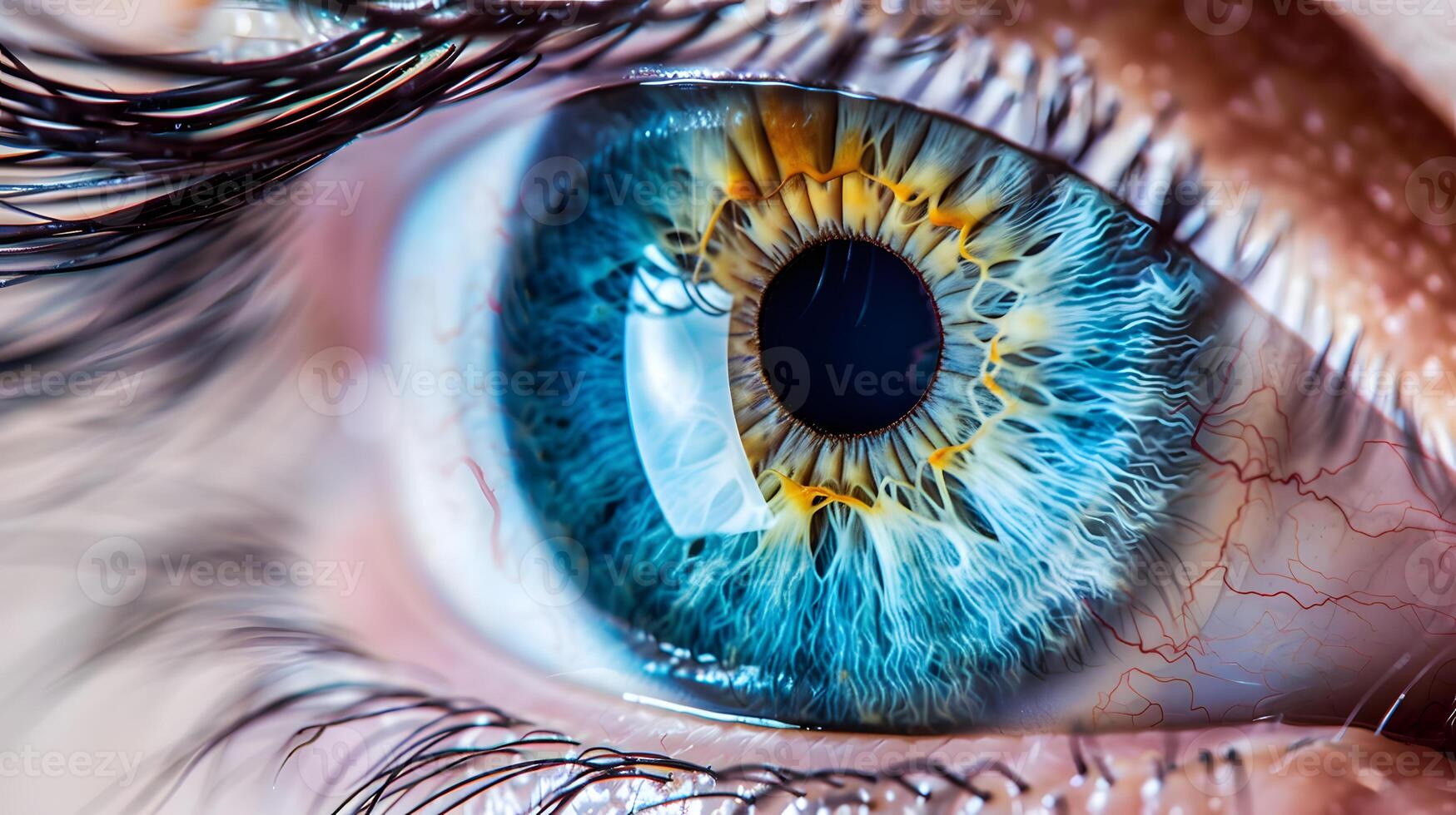 AI generated Human eye close-up, pupil and iris. AI Generated photo