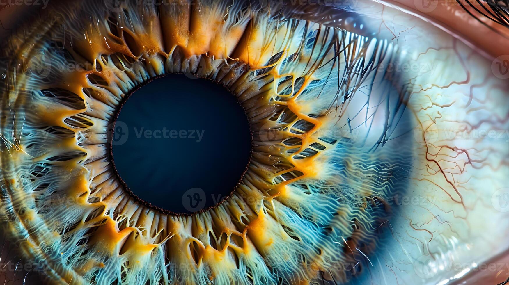 AI generated Human eye close-up, pupil and iris. AI Generated photo