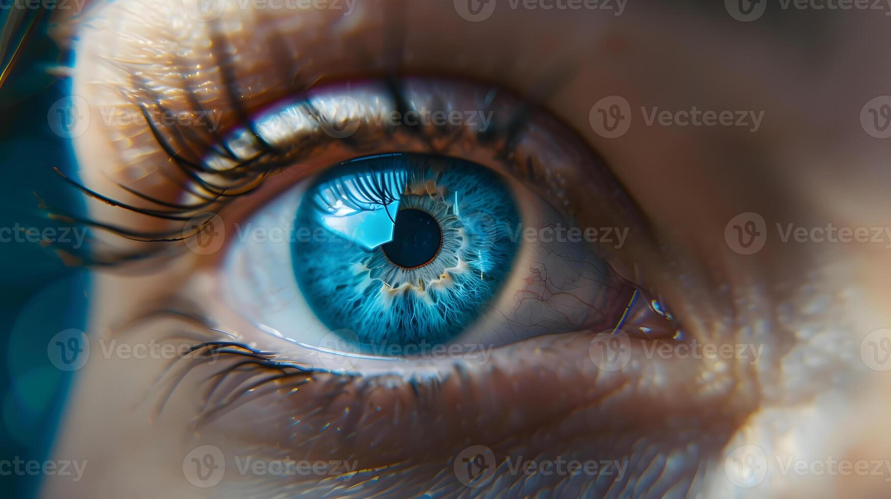 AI generated Human eye close-up, pupil and iris. AI Generated photo
