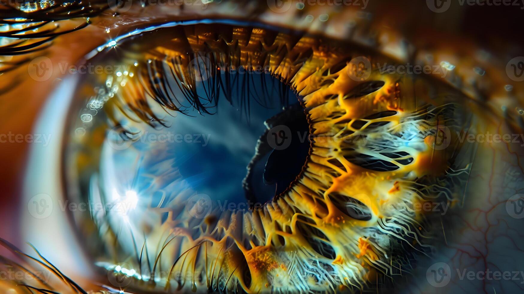 AI generated Human eye close-up, pupil and iris. AI Generated photo