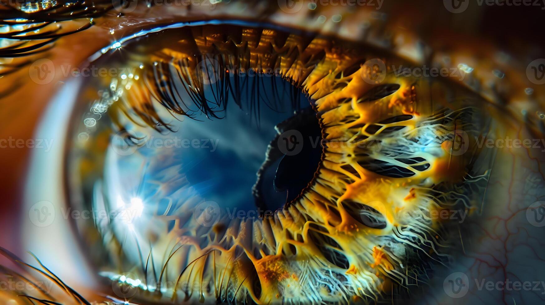 AI generated Human eye close-up, pupil and iris. AI Generated photo