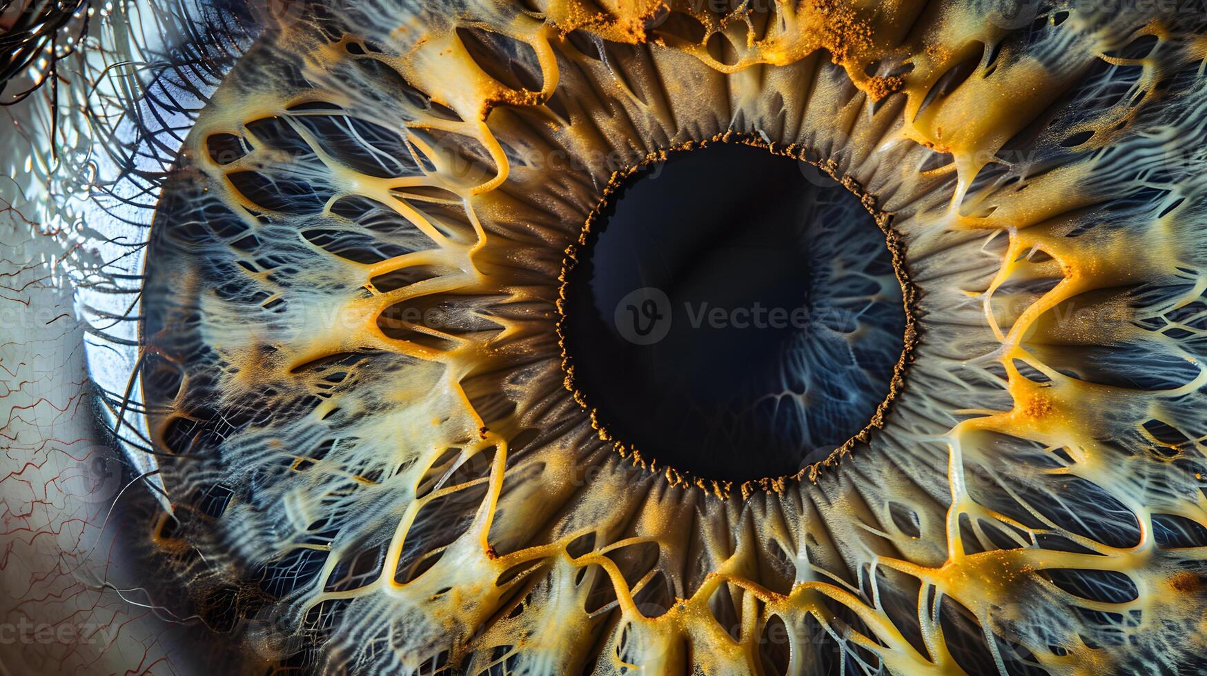 AI generated Human eye close-up, pupil and iris. AI Generated photo