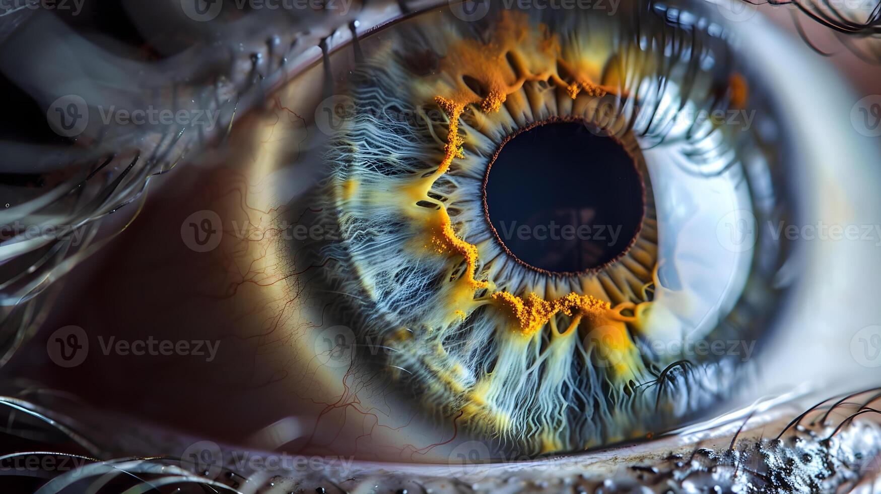 AI generated Human eye close-up, pupil and iris. AI Generated photo